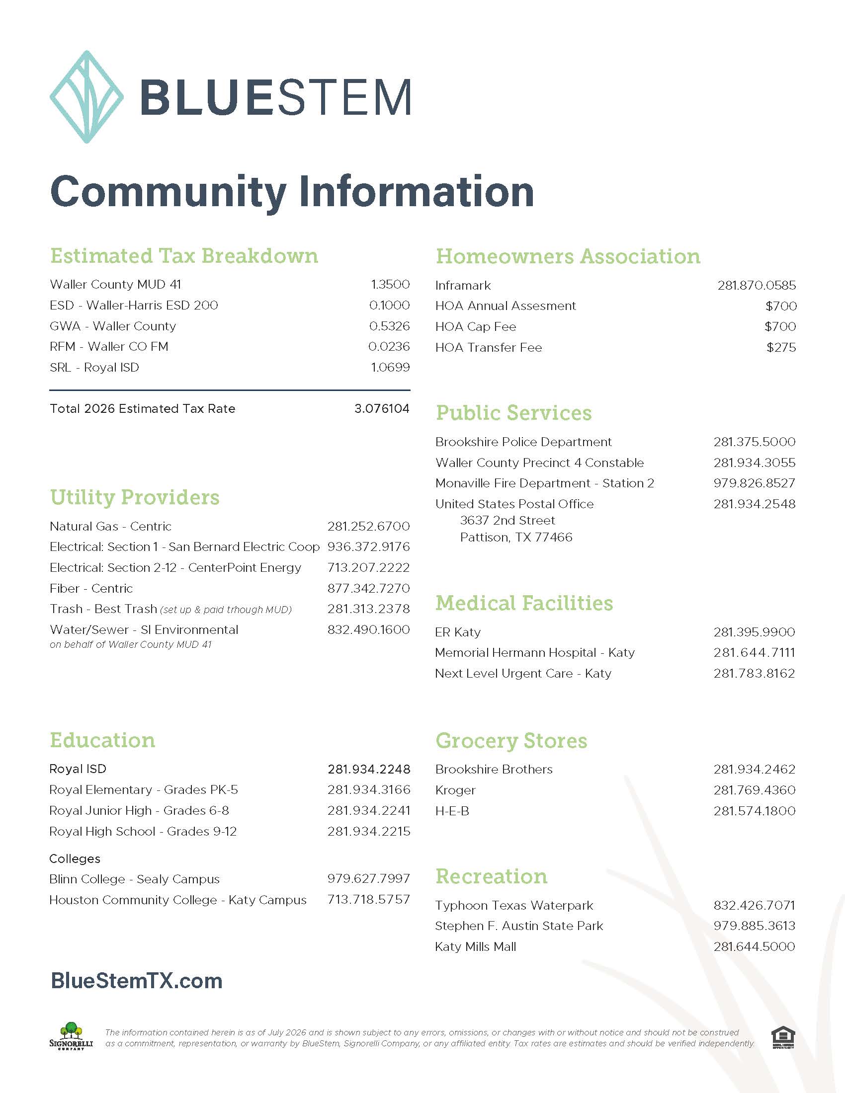 Community Information Sheet